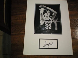 LARRY BIRD H.O.FAME PLAQUED MATTED TO 12X16 FRAME SIZE - Picture 1 of 2