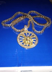 Men's 925 Silver 18k Gold Iced 5mm 28in Tennis Chain And Pendant READ! - Picture 1 of 24