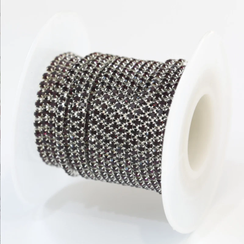 Cadena de 10 yardas SS6-SS16 Color Vidrio Estrás en Base Plateada Cristal Hágalo Usted Mismo Artesanía Foto 1 de 4