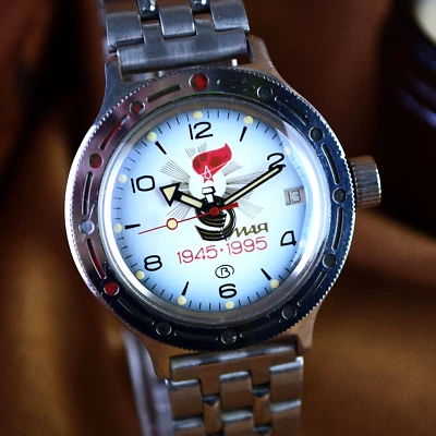 Reloj Pulsera Soviético Vostok Anfibio Komandirskie Reloj De Colección Wostok Reparado Foto 1 de 4