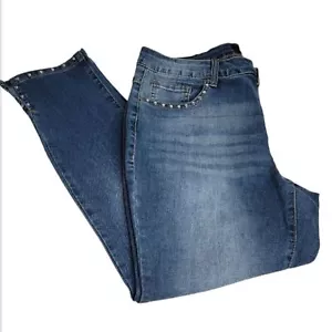 Earl skinny Jeans ankle silver studded size 12 blue - Picture 1 of 9