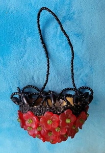 Antike deutsche Miniatur Puppenstube viktorianischer Kronleuchter Leuchte Glas - Bild 1 von 6