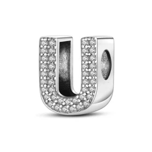 MULA Original Buchstabe U DIY Charme CZ für Frauen Armband 925 Silber - Picture 1 of 6