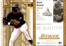 Brent Brewer 2007 MultiAd West Virginia Power #2 Card *AutographDen*
