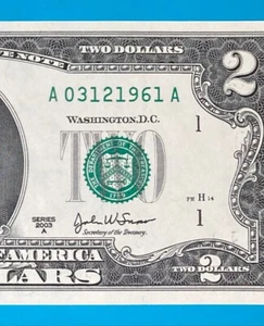 March 12, 1961 / 3 December 1961 : A 03121961 A BIRTHDAY NOTE $2 Two Dollar Bill - Picture 1 of 3