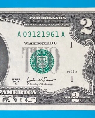 March 12, 1961 / 3 December 1961 : A 03121961 A BIRTHDAY NOTE $2 Two Dollar Bill - Image 1 of 3