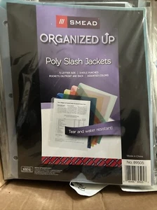 NEW Smear Poly File Jackets Letter Size Hole Punched 5 Pack Of 5 - 25 Total - Picture 1 of 1