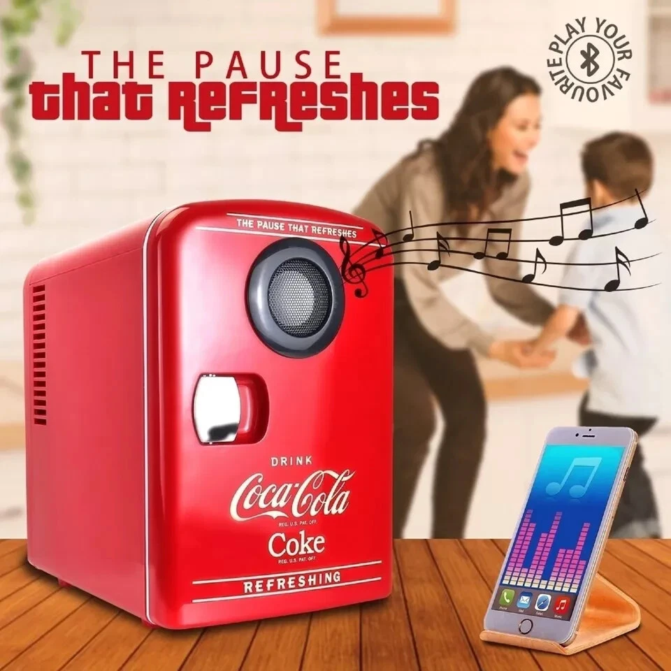 Coca Cola 4L Table Top Mini Fridge / Portable Electric Cooler Warmer, Red - Image 1 of 1