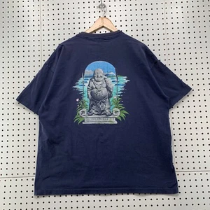 VTG 90s Rusty Surf Buddha Shirt Mens XL Blue Single Stitch Distressed USA 24x29 - Picture 1 of 16