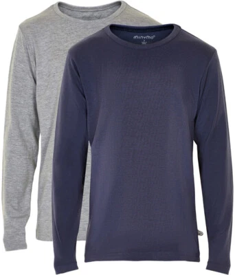 Minymo Jungen Longsleeve Basic 34 Langarm Shirt (2-Pack) Dark Navy