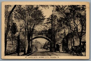 Postcard Quebec City PQ c1910s St. Louis Gate Horse Carriages - Picture 1 of 2