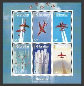 Gibraltar Bloque 167** (2024) MNH/60 años Escuadrón de acrobacias aéreas "Red Arrows" - Imagen 1 de 1