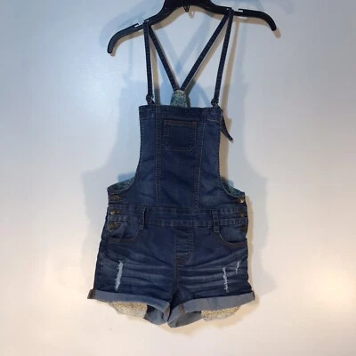 Papaya Dark Wash Denim Shortalls Womens Size S - Image 1 of 3