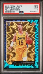 Moritz Wagner Lakers Magic RC 2018 Panini Hoops #249 Teal Explosion POP 1 PSA 9 - Bild 1 von 2