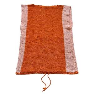 Vintage 1960s sweater vest womens small medium boxy fit sleeveless orange pink - Picture 1 of 8