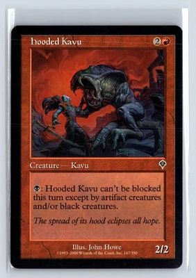 (4x) HOODED KAVU – MTG Magic the Gathering Card – Invasion – Common - Image 1 of 4