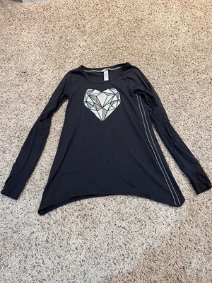 Ivivva Lululemon Girls Black Long Sleeve Shirt Top 12 Thumb Holes Soft - Image 1 of 4