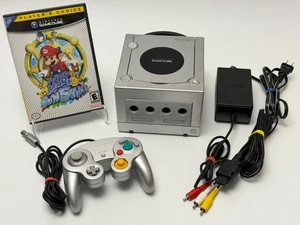 Platinum Nintendo GameCube Console Bundle w/Super Mario Sunshine * Tested * - Picture 1 of 13