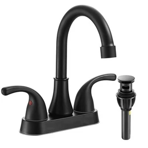 Bathroom Sink Faucet 4 Inch Faucet 2 Handle Bathroom Sink Faucets Lead-Free M... - Picture 1 of 8
