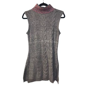 Krimson Klover Women's Apres Ski Tunic Sweater Dress Size XS Gray Intarsia Wool - Picture 1 of 6