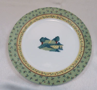 Plato de ensalada vintage Corelle - Corning 7-1/4" paisaje 1998-1999 Foto 1 de 4
