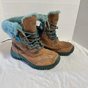 Women's UGG Australia "Adirondack II" Chestnut/Teal waterproof winter boot SZ 9 - Picture 1 of 8