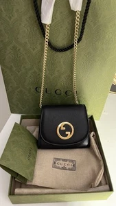 Brand New Authentic GUCCI Blondie Chain Wallet Black Leather - Picture 1 of 5