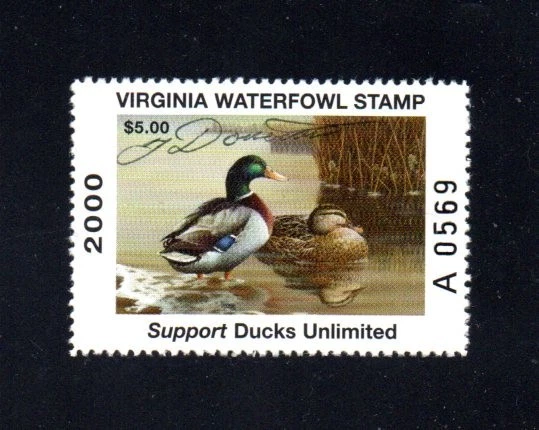VIRGINIA   VA13   WATERFOWL DUCK STAMP   2000   MNH   SERIES (A)   ARTIST SIGNED - Image 1 of 1
