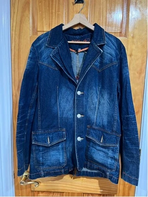 Chaqueta Plumero Y2K Ed Hardy AOP Bordada Floral Calavera Western Denim XL Foto 1 de 4