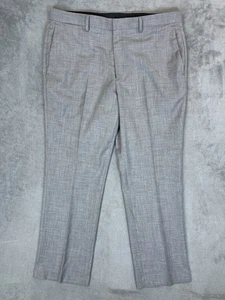 Apt 9 Dress Pants Mens 36x30 Gray Flat Front Straight Modern Fit Stretch - Picture 1 of 10