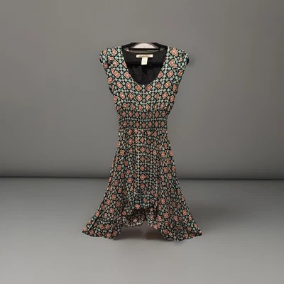 American Rag CIE Hi низкий многоцветный цветочный платье со сборками талии крышка рукава маленький - Изображение 1 из 4