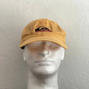 Vintage Quiksilver Mütze gelb FlexFIT Logo bestickt Y2K Skater Surf unstrukturiert - Bild 1 von 9