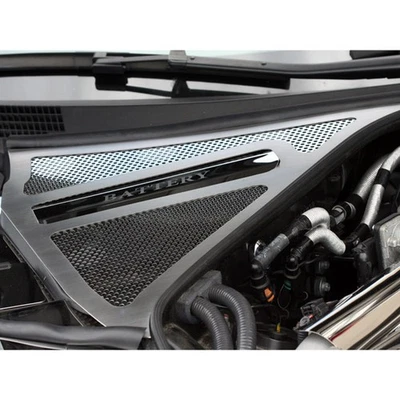 Cubierta de batería/cubierta de líquido de frenos perforada de acero inoxidable para Nissan GT-R 10-13 Foto 1 de 4