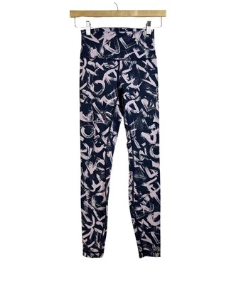 Leggings Lululemon Wunder Under Luxtreme Graffiti Pop True Navy Feminina 4 - Imagem 1 de 4
