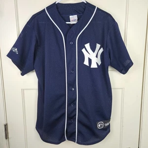 Camiseta de béisbol vintage de los New York Yankees majestuosa malla abotonada MLB adulto M - Imagen 1 de 4