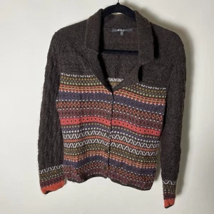 Cardigan maglione Sol 100% bambino alpaca taglia S marrone colletto usato in ottime condizioni - Foto 1 di 4