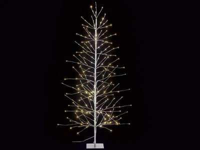 Albero di Natale MT 1,80H  argento, 232 luci LED bianco caldo, 107 rami - Immagine 1 di 4