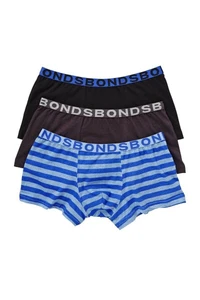 Boys Bonds Kids Underwear 3 Pairs Trunks Boyleg Boxer Shorts Blue - Picture 1 of 5