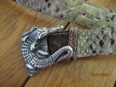 Ledergürtel Damen mit Krokodil-Wechselschließe - Bild 1 von 4