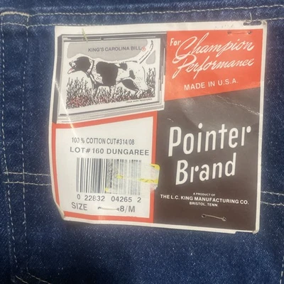 NWT VTG Pointer Brand Women 8 Dungaree Work Pant Blue Denim Jeans USA Made 30/29 - Image 1 of 4