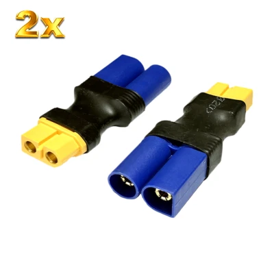 VUNIVERSUM 2 Adapter XT60 Female auf EC5 Male Stecker Buchse Goldstecker Lipo Akku RC Kabel