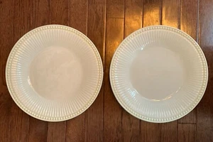 2 Lenox Butler's Pantry Fluted Beaded Cream & White Dinner Plates 11 3/8” - Picture 1 of 10