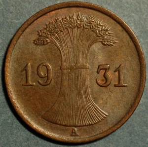Germany Weimar Republic 1 Reichspfennig 1931 A KM# 37 - Picture 1 of 2