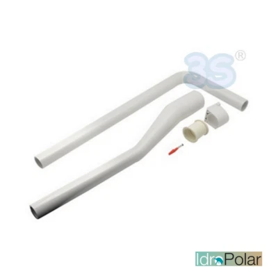 DISCESA DOPPIA LUNGA TUBO DI SCARICO A "S" SCOMPONIBILE per CASSETTA WC A ZAINO - Immagine 1 di 3