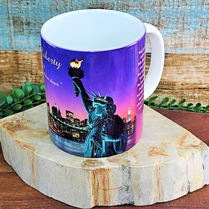 VTG Statue of Liberty Souvenir Ceramic Mug I Lift My Lamp Emma Lazarus Nostalgic - Picture 1 of 12