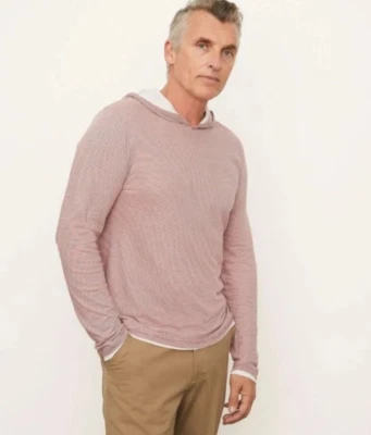 VINCE Sudadera con Capucha Popover Doble Capa Rayas L Wild Barberry/Blanco roto Mgd Foto 1 de 4