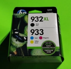 Cartucho de tinta cian/negro/magenta/amarillo HP 932XL/933 (N9H62FN) NUEVO - Imagen 1 de 6