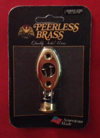 Solid brass doorbell plate lighted  button Peerless American made USA Cover