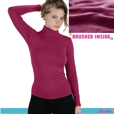 Winter Warm Fleece Lined Mock Neck Long Sleeve Stretch Thermal Thick Shirt  - Image 1 of 3