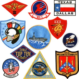 Chaqueta Maverick Parches Bordados Conjunto Completo Top Gun Marina de los Estados Unidos Tomcat Bandera de los Estados Unidos - Imagen 1 de 2